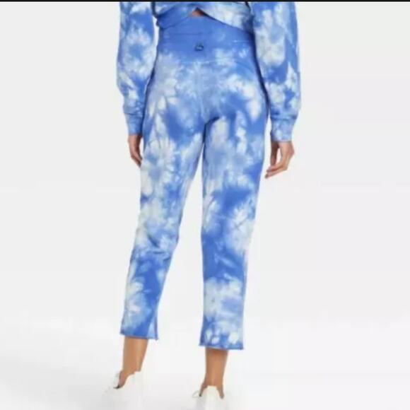 JoyLab Blue Tie Dye Crop Jogger Pants Size Small NWT - Picture 2 of 9